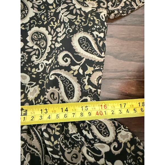 Lucky Brand Maxi Dress Womens Small Black Paisley Lined Boho Tiered - Picture 9 of 12